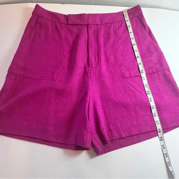 Banana Republic Linen Blend Tailored Shorts Pink High Waist Size 12 - Picture 8 of 9